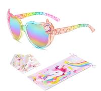 Beipegin Einhorn Sonnenbrille Kinder Mädchen UV Schutz Kleinkind Sonnenbrillen mit Brillenhülle Sonnenbrillen Sommer Freien Dress up Brille Geschenke