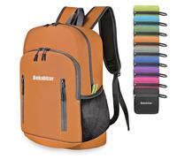 Bekahizar Faltbarer Rucksack Leicht Klein Wanderrucksack 20L Reiserucksack Tagesrucksack Tasche für Männer Frauen Jugendliche Outdoor Wandern Reisen (orange)