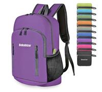 Bekahizar Faltbarer Rucksack Leicht Klein Wanderrucksack 20L Reiserucksack Tagesrucksack Tasche für Männer Frauen Jugendliche Outdoor Wandern Reisen (lila)