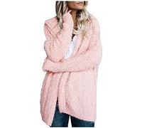 Bekleidung Damen Sale, Warme Winterjacke Damen Mantel Lose Langarm-Pulli Frauen Mit Kapuzen Übergröße Lange Jacke Solide Trendig Eleganter Büromantel Lässiger Older Mantel Pullover Jacken Damen