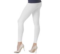 BeLady Damen Leggings Baumwolle G. S-8XL/36-56 Blickdichte Leggins Hose Elastische Leggins Weiche Sporthose für Sport Gym (DE/NL/SE/PL, Numerisch, 40, Regular, Regular, Weiß)