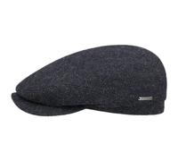 Stetson Belfast Classic Wool Flatcap Schiebermütze Schirmmütze Herrenmütze Wintercap Herrenkappe Schirmmützen (56 cm - schwarz-blau)