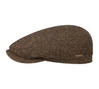 Stetson Belfast Classic Wool Flatcap Schiebermütze Schirmmütze Herrenmütze Wintercap Herrenkappe Schirmmützen (57 cm - braun-schwarz)
