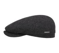 Stetson Belfast Classic Wool Flatcap Schiebermütze Schirmmütze Herrenmütze Wintercap Herrenkappe Schirmmützen (63 cm - schwarz-grau)
