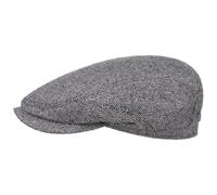 Stetson Belfast Silk Schiebermütze Herren - Flatcap aus Seide - Herrencap Made in EU - Seidenmütze Frühjahr/Sommer - Flat Cap blau-grau 55 cm