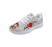 Belidome Cute Nurse Walk Sneakers für Damen Herren, Boho EKG Herz Design, Flache Turnschuhe