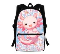 Belidome Kinder-Rucksack für Schulranzen, leichter Rucksack, verstellbarer Schultergurt, Büchertasche, Axolotl Kirschblüte, Einheitsgröße