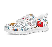 Belidome Nurse Tools Design Atmungsaktive Turnschuhe für Frauen Männer Mesh Walking Schuhe Flat 38EU