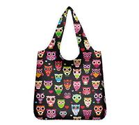 Belidome Wiederverwendbare Einkaufstaschen, faltbar, groß, für Einkaufstasche, eule, Einheitsgröße
