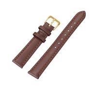 Belivceng Dünnes Lederarmband für Uhren, Größen 8 mm bis 22 mm, Ersatzarmband mit Dornschließe,Braun - Gold,20 mm