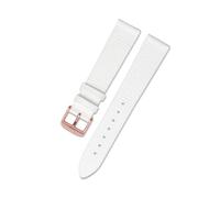 Belivceng Dünnes Uhrenarmband aus echtem Leder, Eidechsenmuster, für Damen, 12 mm bis 20 mm, Ersatzarmband-Zubehör,Weiß Roségold C,20 mm