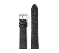 Belivceng Echtes Leder-Uhrenarmband, Schnellverschluss mit Edelstahlschließe, für Damen und Herren, 18 mm bis 22 mm,Schwarz,18 mm