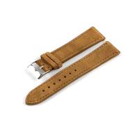 Belivceng Uhrenarmband aus Wildleder mit Dornschließe, Edelstahlschließe, für Damen und Herren, 18 mm bis 22 mm,Braun,20 mm