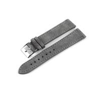 Belivceng Uhrenarmband aus Wildleder mit Dornschließe, Edelstahlschließe, für Damen und Herren, 18 mm bis 22 mm,Dunkelgrau,18 mm