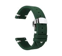 Belivceng Uhrenarmband aus Wildleder mit Faltschließe, Ersatzarmband, Größen 18 mm bis 22 mm für Smartwatches,Grün-Weiß,20 mm