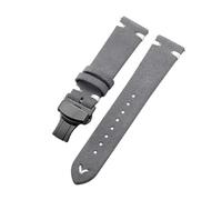 Belivceng Uhrenarmband aus Wildleder mit handgefertigten Nähten, Vintage-Schnellverschlussarmband mit Faltschließe, 18 mm bis 22 mm,Grau Weiß-Schwarz,20 mm