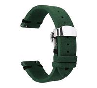 Belivceng Uhrenarmband aus Wildleder, Schnellverschluss mit Faltschließe, für Herren, 18 mm bis 22 mm,Grün Schwarz,18 mm - Silber