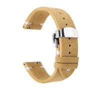 Belivceng Uhrenarmband aus Wildleder, Schnellverschluss mit Faltschließe, für Herren, 18 mm bis 22 mm,Khakiweiß,20 mm - Silber