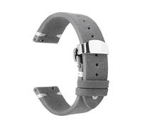 Belivceng Uhrenarmband aus Wildleder, Schnellverschluss mit Faltschließe, für Herren, 18 mm bis 22 mm,Grau Weiß,18 mm - Gold