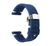Belivceng Uhrenarmband aus Wildleder, Schnellverschluss mit Faltschließe, für Herren, 18 mm bis 22 mm,Blau Weiß,22 mm - Gold