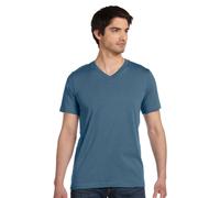 Bella-Canvas C3005 Unisex Jersey Kurzarm-T-Shirt mit V-Ausschnitt44; Stahlblau 2X