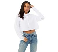 Bella Canvas Damen Crop Hoodie Kapuzenpullover, Weiss/opulenter Garten, S