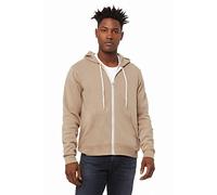 Bella Canvas Mens Poly-Cotton Fleece Full-Zip Hoodie (3739) -Black Heat -M