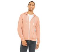 Bella + Canvas Mens Poly-Cotton Fleece Full-Zip Hoodie (3739) -PEACH -L