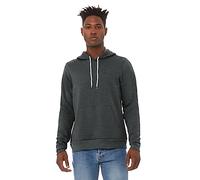 Bella Canvas Mens Poly-Cotton Fleece Pullover Hoodie 3719 -DK GRAY HEAT L