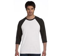 Bella Canvas Unisex 3/4-rmel Baseball T-Shirt XS WHT FLCK/CHR TR