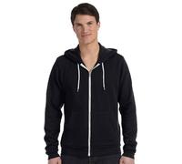 Bella+Canvas Unisex Sweatjacke Poly-Cotton Full Zip Hoodie Schwarz Black L