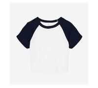BELLA + CANVAS WOMEN'S MICRO RIB RAGLAN BABY TEE XXL WHITE / RED