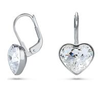 Bella Drop-Ohrhänger, Herz, Weiß, Rhodiniert OS