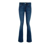 Bootcut-Jeans MAVI "BELLA MID-RISE", Damen, Gr. 31, Länge 30, blau (schwarz brushed str), 80% Baumwolle, 18% Polyester, 2% Elasthan, bootcut fit lang, Jeans, Bootcut Jeans (93336041-31) schwarz brushe