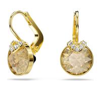 Bella V Drop-Ohrhänger, Rundschliff, Goldfarben, 18K Goldbeschichtet OS
