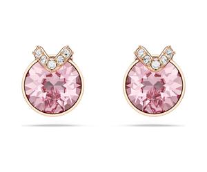 Bella V Ohrstecker, Rundschliff, Pavé, Rosa, 18K Roségoldbeschichtet OS