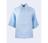 bellaLEYK Kimonobluse YinYang aus Leinen Blau 38