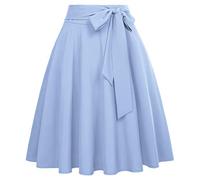 Belle Poque Damen Rock, BP561-18, XL, Sommer/Frühling, Einfarbig, Hohe Taille, 90 cm Taille, Viskose/Nylon/Polyester, Knielang, Abschluss, Tanz, Regular, Regular, Alpha, SKIRT