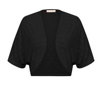 Belle Poque Damen Schwarz Bolero Kurzarm Offene Front Cropped Strickjacke für Tank Tops Schwarz BP0910-01 S