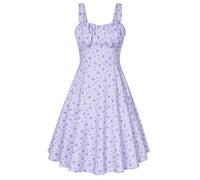 Belle Poque Vintage-Blumenkleid für Damen 2026, Sommer, A-Linie, ärmellos, fließend, Midi, elegant, Hochzeitsgäste, Cocktailkleid, Groß