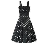 Belle Poque Vintage-Blumenkleid für Damen 2026, Sommer, A-Linie, ärmellos, fließend, Midi, elegant, Hochzeitsgäste, Cocktailkleid, gepunktet, Groß