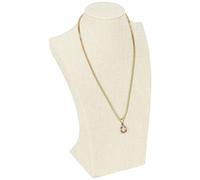 BELLE VOUS Leinen Kettenhalter Schmuckständer Büste - 11,3 x 10,2 x 30 cm - Jewelry Stand Mannequin für Hängende Chokers, Anhänger, Ketten & Halsketten