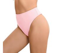 Bellecarrie Damen-Tanga-Bikinihose mit hoher Taille und hohem Beinausschnitt, Pink, Large