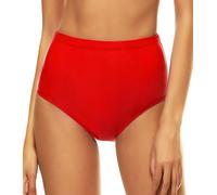 Bellecarrie Women's High Waisted Bikini Bottoms Full Coverage Tankini Swimsuit Bottoms Swim Dance Briefs (Red, M)