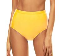 Bellecarrie Women's High Waisted Bikini Bottoms Full Coverage Tankini Swimsuit Bottoms Swim Dance Briefs (Yellow, L)