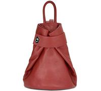 Belli "City Backpack II mittelgroßer italienischer Damen Leder Rucksack Rucksacktasche Handtasche Daypack in rot - 28x31x13cm (B x H x T)