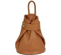 Belli "City Backpack II mittelgroßer italienischer Damen Leder Rucksack Rucksacktasche Handtasche Daypack in cognac braun - 28x31x13cm (B x H x T)