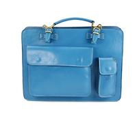 Belli Design Bag Verona italienische Leder Businesstasche Arbeitstasche Messenger Aktentasche Lehrertasche Laptoptasche unisex in hellblau - 39x29x11 cm (B x H x T)