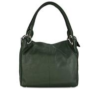 Belli italienische Leder Schultertasche Damentasche Handtasche Shopper Lilly in grün - 33x28x14 cm (B x H x T)