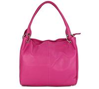 Belli italienische Leder Schultertasche Damentasche Handtasche Shopper Lilly in pink - 33x28x14 cm (B x H x T)